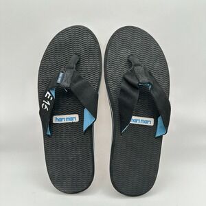 Hari Mari Flip Flops Sandals Mens Size 8 Black Rubber Comfort Beach Summer